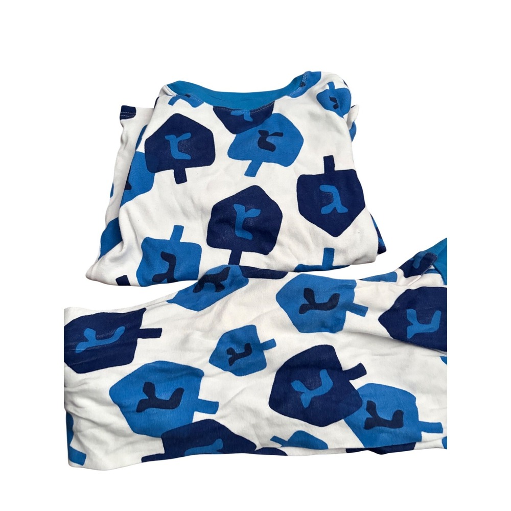 Carters Kids Hanukkah‎ Dreidel Pajama Set Blue White Size 14 Long Sleeve 2 Piece